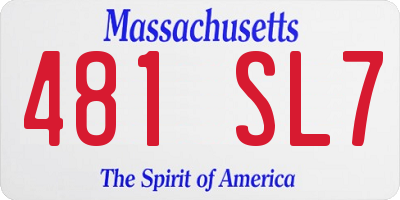 MA license plate 481SL7