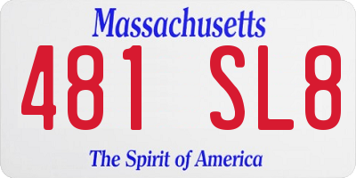 MA license plate 481SL8