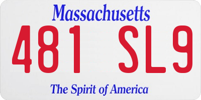 MA license plate 481SL9