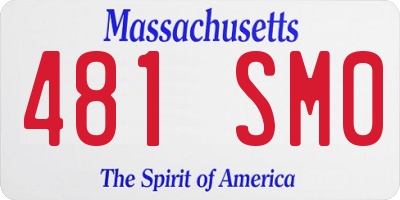 MA license plate 481SM0
