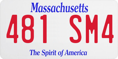 MA license plate 481SM4