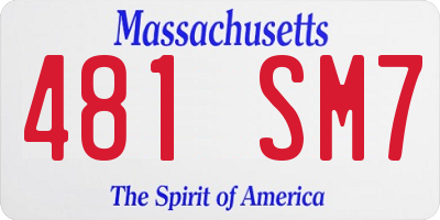 MA license plate 481SM7