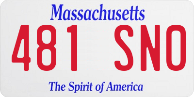 MA license plate 481SN0