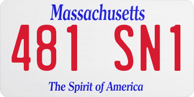 MA license plate 481SN1