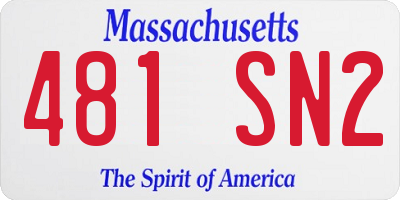 MA license plate 481SN2