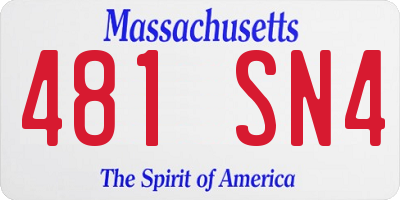 MA license plate 481SN4