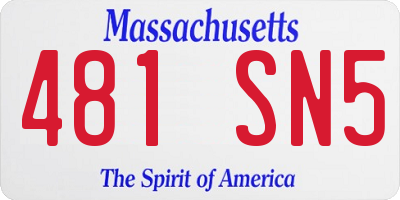 MA license plate 481SN5