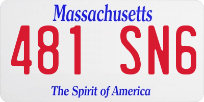 MA license plate 481SN6