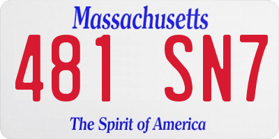 MA license plate 481SN7