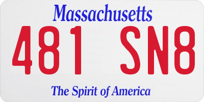 MA license plate 481SN8