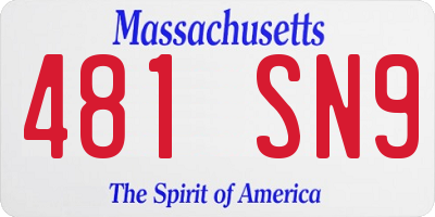 MA license plate 481SN9