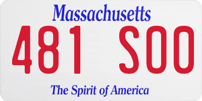 MA license plate 481SO0