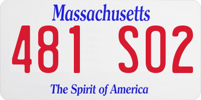 MA license plate 481SO2