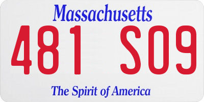 MA license plate 481SO9