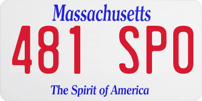 MA license plate 481SP0