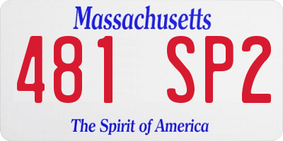 MA license plate 481SP2