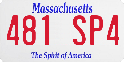 MA license plate 481SP4