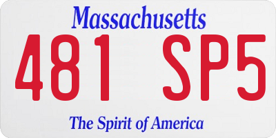 MA license plate 481SP5