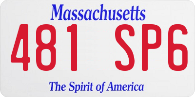 MA license plate 481SP6