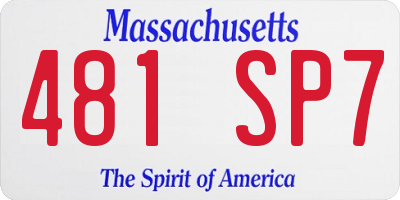 MA license plate 481SP7
