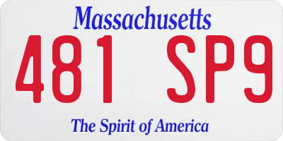 MA license plate 481SP9