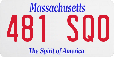 MA license plate 481SQ0