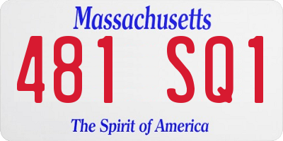 MA license plate 481SQ1