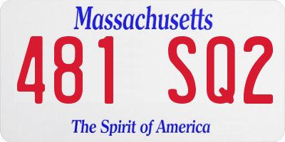 MA license plate 481SQ2