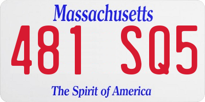 MA license plate 481SQ5