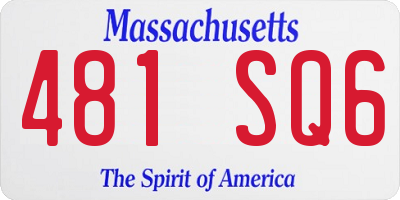 MA license plate 481SQ6