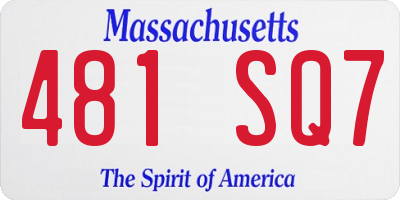 MA license plate 481SQ7