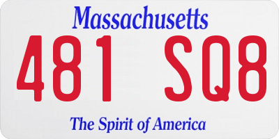 MA license plate 481SQ8