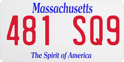 MA license plate 481SQ9