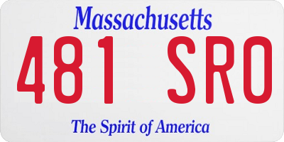 MA license plate 481SR0