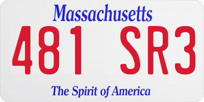 MA license plate 481SR3