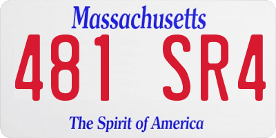 MA license plate 481SR4