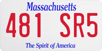 MA license plate 481SR5