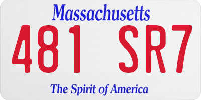 MA license plate 481SR7