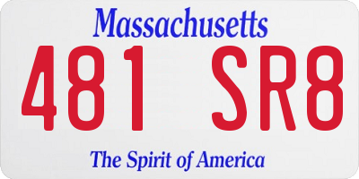 MA license plate 481SR8