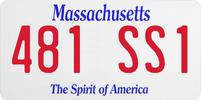 MA license plate 481SS1