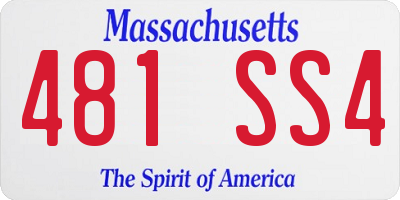 MA license plate 481SS4