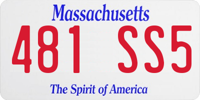 MA license plate 481SS5
