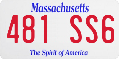 MA license plate 481SS6