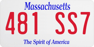 MA license plate 481SS7