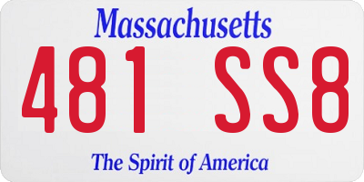 MA license plate 481SS8
