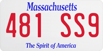 MA license plate 481SS9