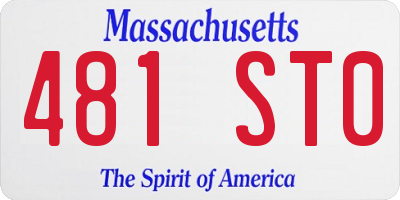 MA license plate 481ST0