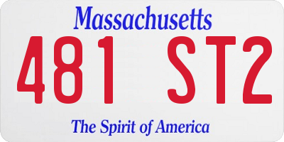 MA license plate 481ST2