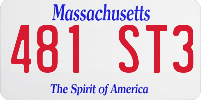 MA license plate 481ST3