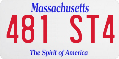 MA license plate 481ST4